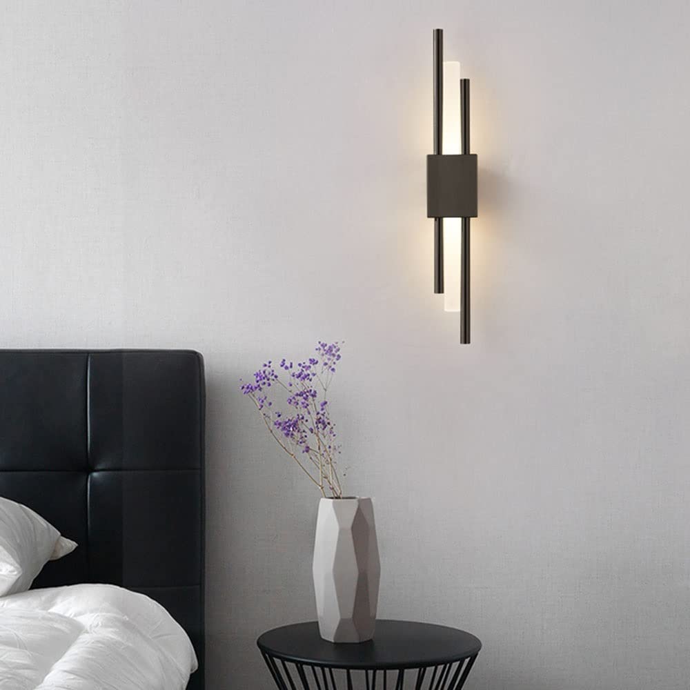 Lámpara de Pared LED con Tubo de Hierro, diseño Creativo, iluminación de Pared para Interiores, Estilo posmoderno, luz Nocturna acrílica para Dormitorio, Sala de Estar, Pasillo y escaleras.