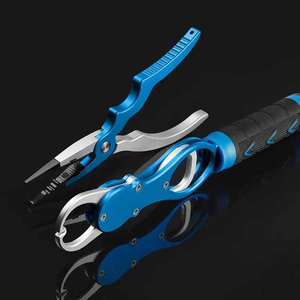 Pinze da Pesca Pinze da Pesca in Lega di Alluminio Set di impugnature Attrezzatura da Pesca Amo Recupero Taglierina Linea Anello Diviso Accessori for Attrezzi da Pesca Pinza Pesca(Blue Set2)