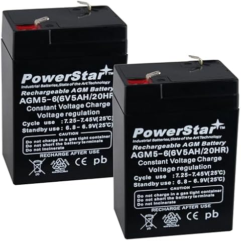 PowerStar 2 Year Warranty 2 Pack 6 Volt 4.5AH Rechargeable Game Deer Feeder Battery 6V Cover