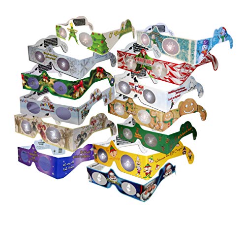 23 Pairs 3D Holiday Glasses -13 Different Styles Includes Jingle Bells, Folded Sleeved - Transform Holidays Lights Into Magical Images