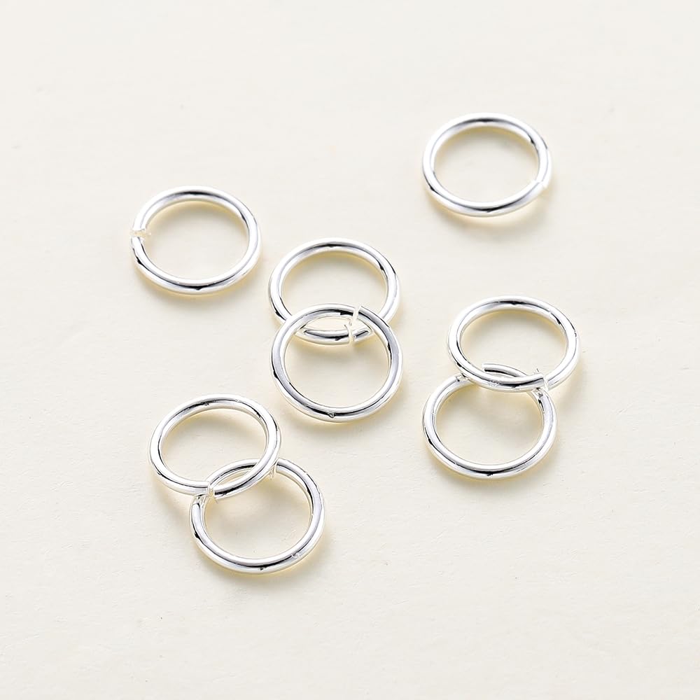 BCOMFY 50-200Pcs 14K/18K Gold Plated Brass Open Jump Rings Split Rings Connector For Jewelry Making Accessories Findings Supplies(Silver,0.5x4mm 200Pcs)