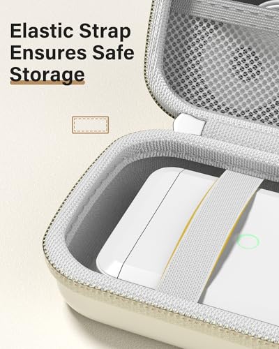 Image of ProCase Label Maker Case Compatible with NIIMBOT D110 /D11 Upgraded Version, Compact Portable Bag for ORGBRO X1 / NDYIN N12 Sticker Printer, Storage for Label Tapes&Accessories (Case Only) -Beige