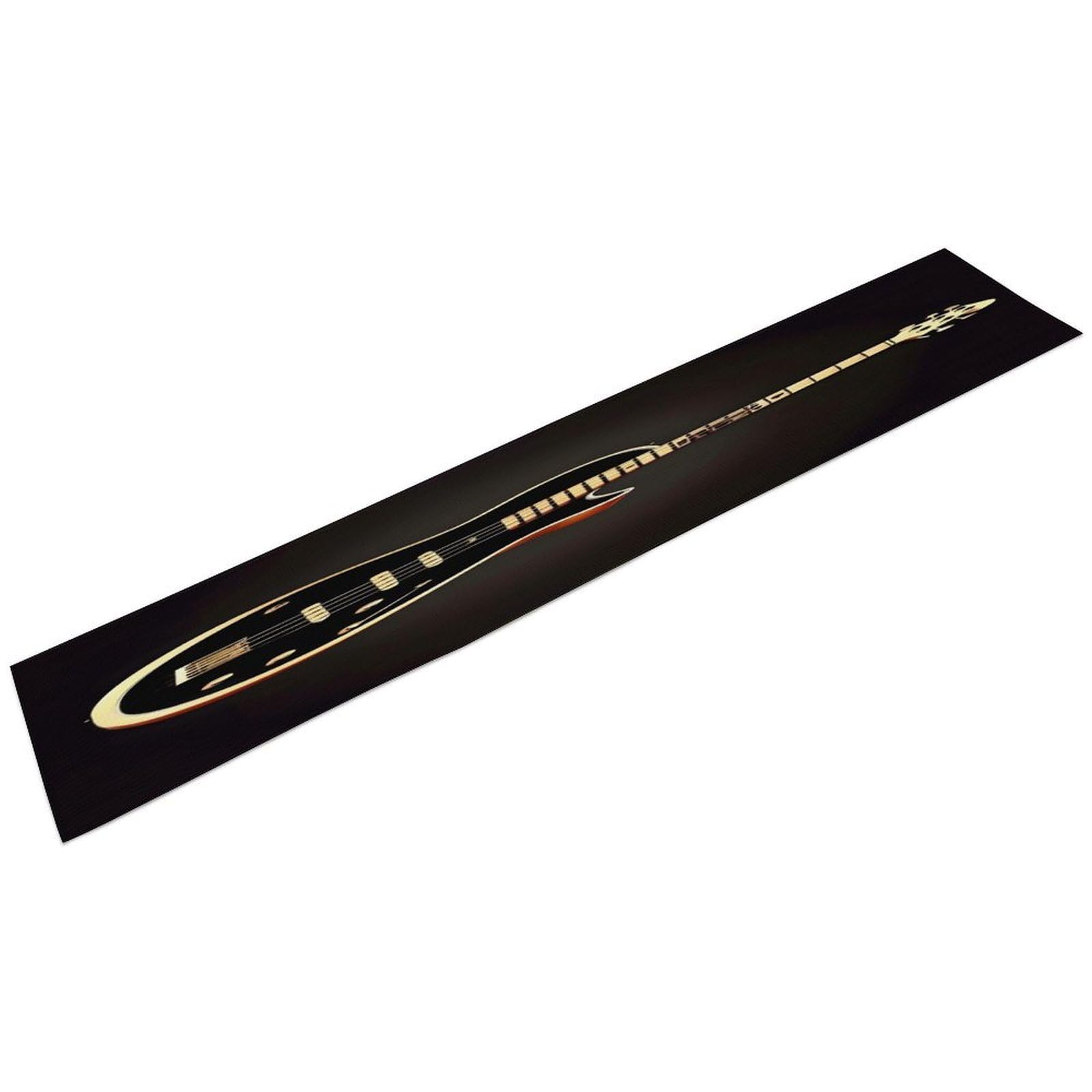 Black Guitar Table Runner 13" X 72" Exquisite Linen Table Runner Wrinkle Resistant Farmhouse Rustic Table Runners Seasonal Table Decoration for Kitchen Dining Home Party