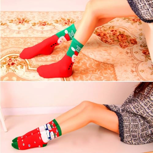 Image of Chalier Womens Funny Socks Cozy Cute Printed Patterned Fun Sock Novelty Cat Dog Socks for Women, White Red