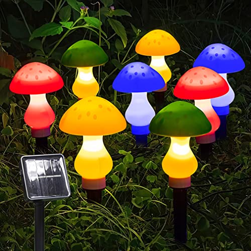Homecube 8Pcs Solar Mushroom Lights 8 Modes Landscape Path Lights Outdoor Waterproof Solar Stake Lights Garden Night Light For Yard Landscape Decoration #TOP15