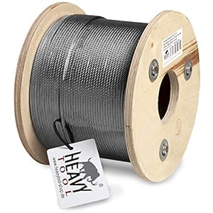HEAVYTOOL Edelstahl Drahtseil 5mm 7x7 100m Rolle