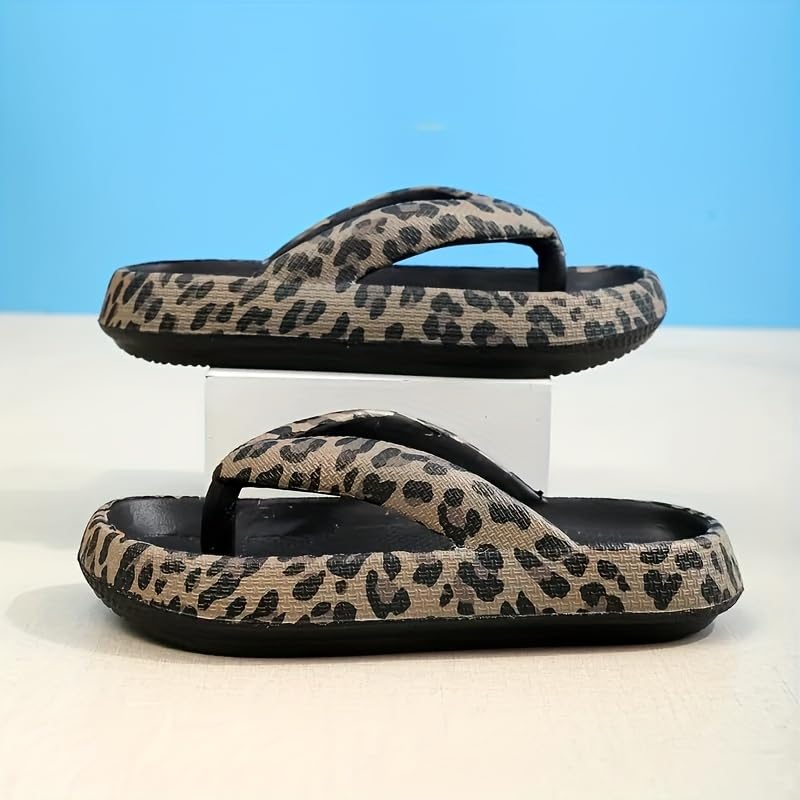 Trendy Leopard Print Flip Flops for Women – Soft Sole Comfy Slides, Versatile Slippers for Indoor & Outdoor Wear3