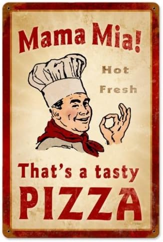 Mama Mia Pizza Food and Drink Vintage Metal Sign - Victory Vintage Signs
