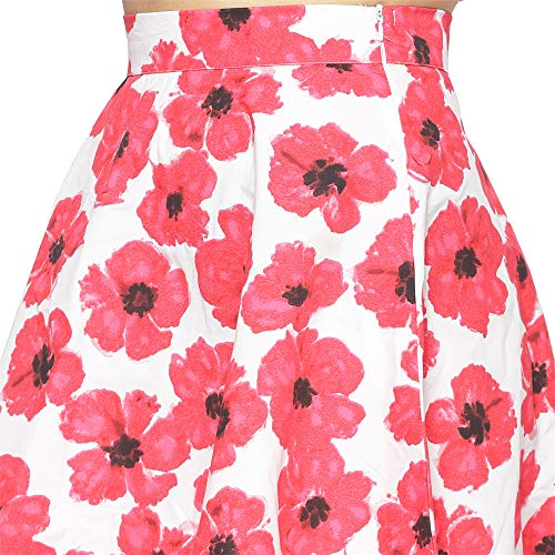 Image of Sera Women's Floral Print Black Viscose Rayon A-Line Casual Mini Skirt