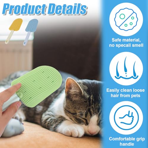 Image of 3pcs Cat Tongue Combs, Double Sided Cat Grooming Tongue Brush with Comfort Grip Handle Cat Tongue Licking Hair Comb Pets Shedding Brush for Grooming Hairballs & Keeping Clean