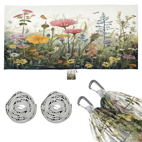 Haskirky Wild Flower Camping Hammock, Single Portable Hammocks with Tree Straps & Attached Carry Bag, 330Lbs Capacity Perfect for Outside Indoor Hiking Beach Backpack Travel