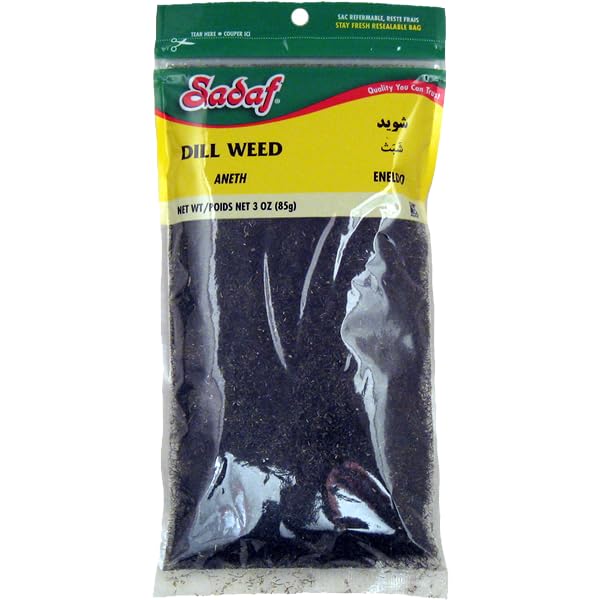 Sadaf Dill Weed - Dried Dill Weed for Food Flavoring & Seasoning - Dry Dill Herb for Pickling - Seasoning & Spices - Kosher & Vegetarian - 3 Oz Resealable Bag