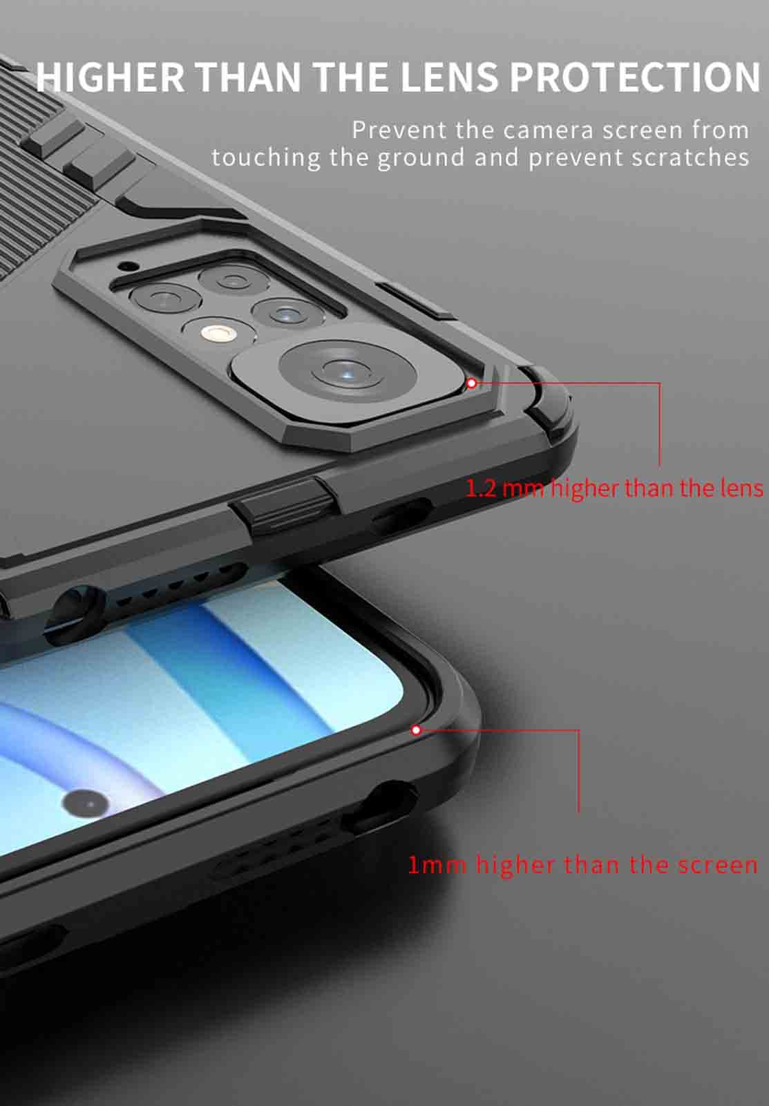 Cover Con Supporto Per Xiaomi Redmi Note 11S / Note 11 4G – Dual Layer PC+TPU, Antigraffio E Antiurto, Rosso - 2