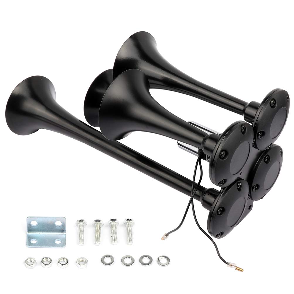super loud 4 Trumpet Train Truck Horn Truck Horn for Any 12V Vehicles Trucks Lorrys Trains Boats Cars Vans Kit