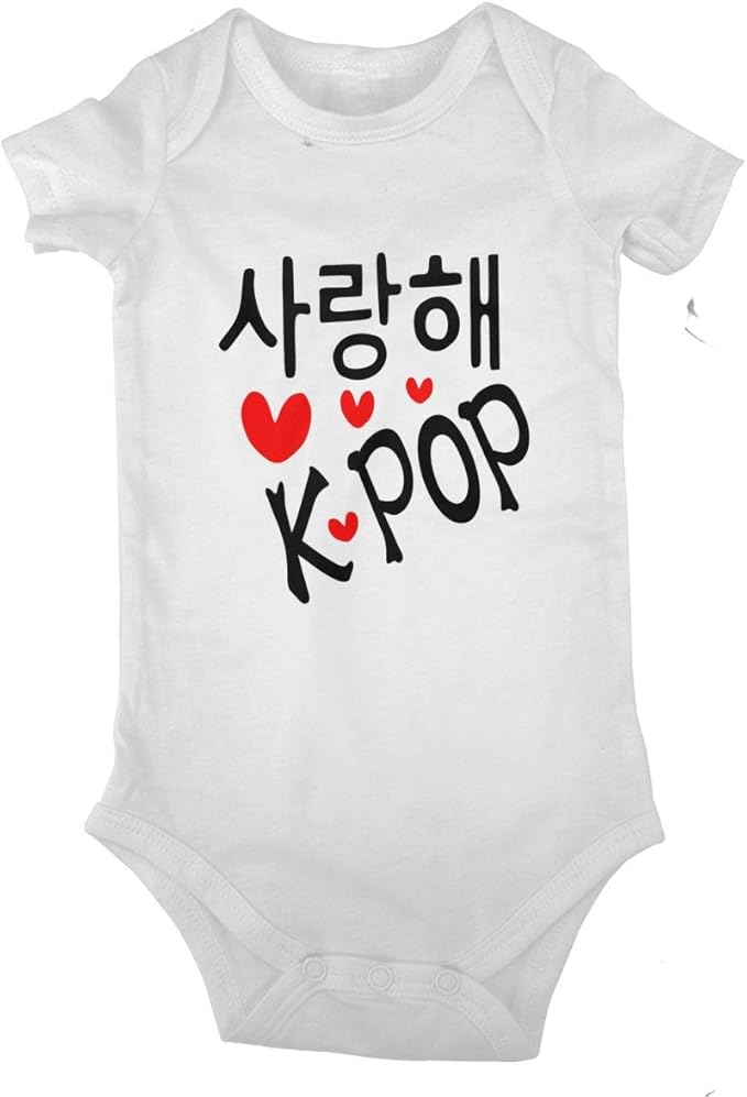 I Love Kpop in Korean Language Baby Onesies Infant Clothes