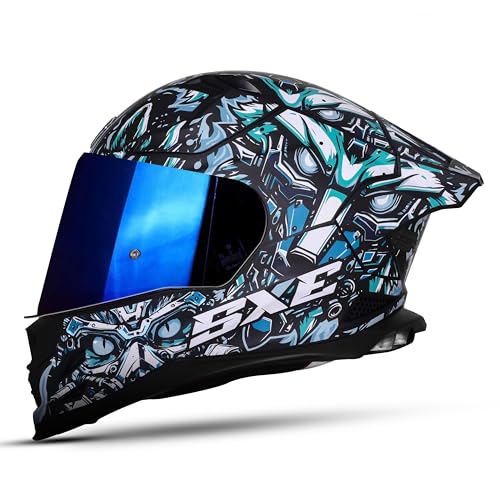 Image of Steelbird SBH-61 SXE X1 ISI and Dot Certified Full Face Helmet for Men with Inner Silver Sunshield