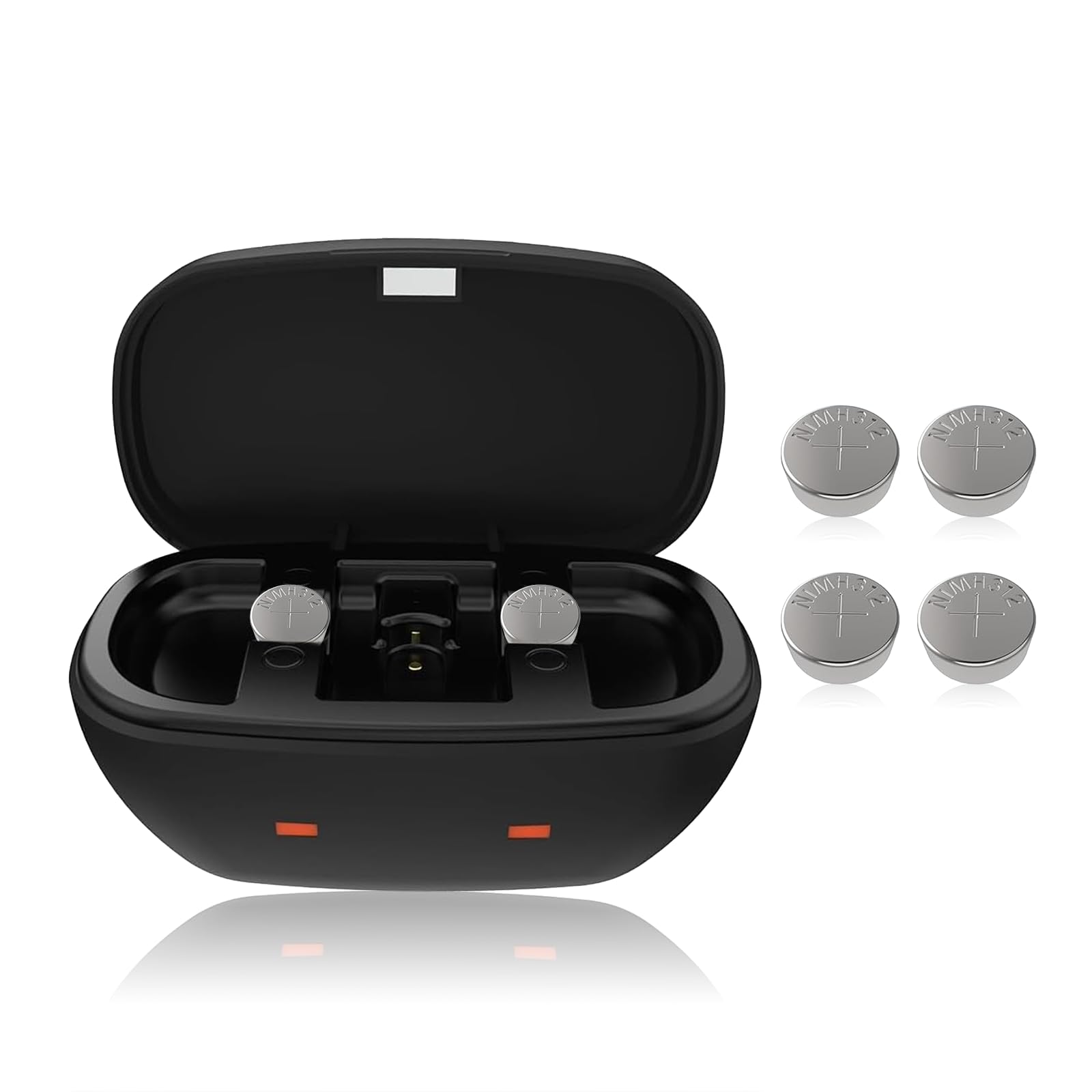 Wokyo 312 batterie ricaricabili per apparecchi acustici e 312 caricabatterie per cuffie caricabatterie custodia da viaggio per 312 amplificatori per apparecchi acustici, caricabatterie con 6 unità da