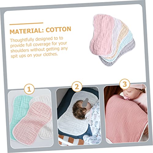 Kisangel 5Pcs Absorbent Burp Cloths Soft Cotton Rags for Spit Up and Drooling Versatile Essentials3