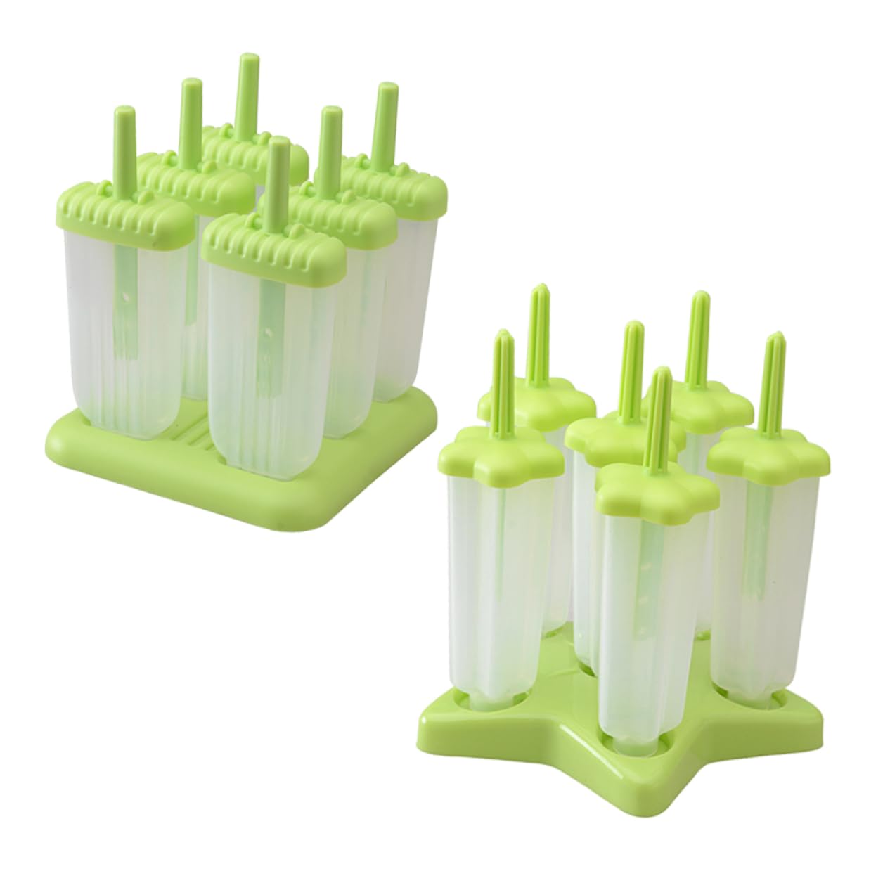 Hemobllo 2Pcs Reusable Ice Pop Mold with Handle DIY Plastic Ice Cream Maker for Homemade Treats Star Shape for Family Fun Easy to Use