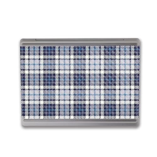Image of MightySkins Carbon Fiber Skin Compatible with Microsoft Surface Laptop Go 3 (2023) Full Wrap Kit - Blue Plaid | Protective, Durable Textured Carbon Fiber Finish | Made in The USA