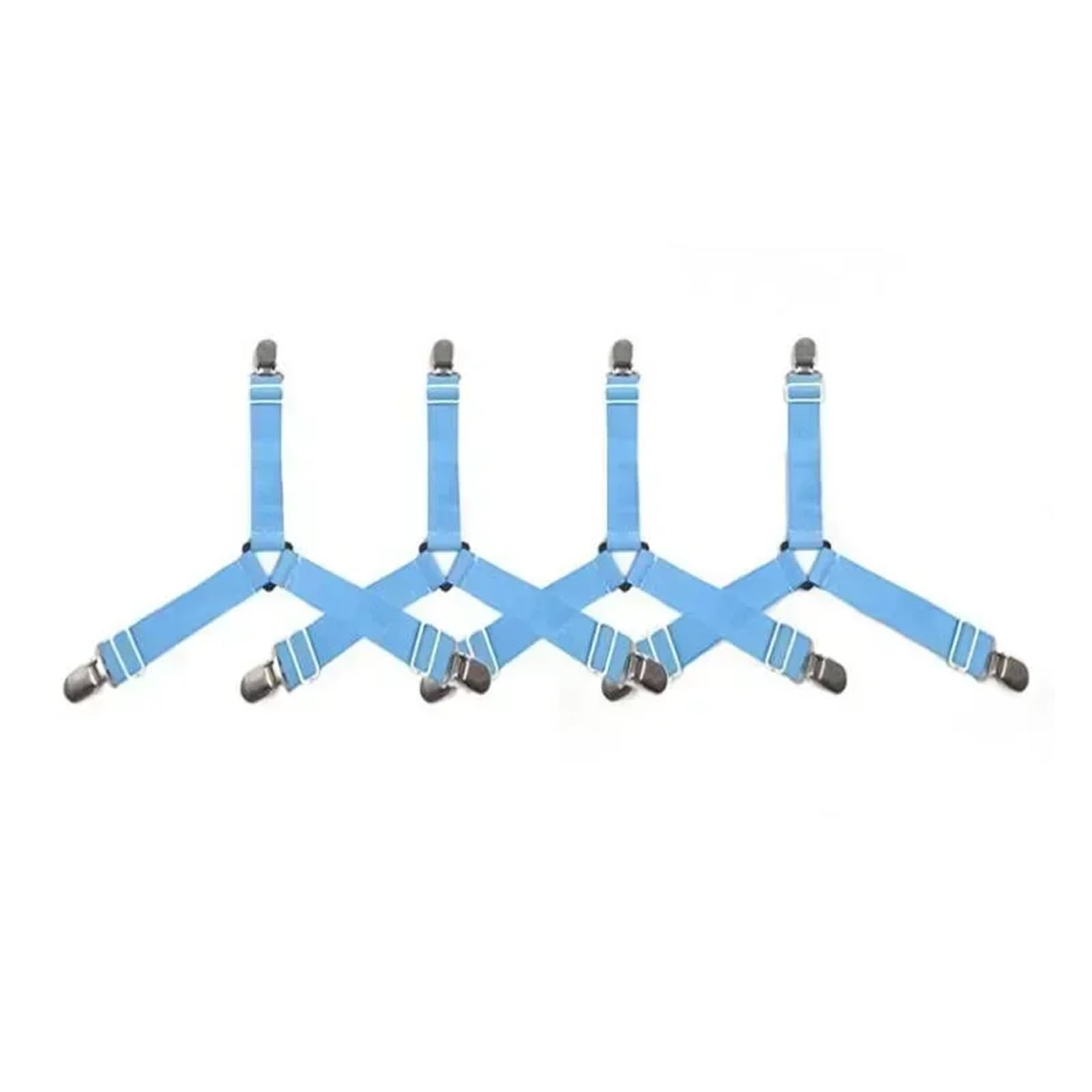 SDIUAKBV Bed Sheet Grippers Belt 4Pcs Fastener Bed Sheet Clips Mattress Cover Blankets Holder Home Textiles Organize Gadgets Elastic Grippers Belt For the bedroom(SKY BLUE)