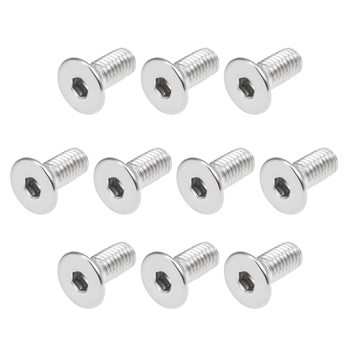 TA-VIGOR 20Pcs Hex Socket Countersunk Head Screw Bolts, M5 x 12mm 304 Stainless Steel Flat Head Socket Cap Screws Bolts Fasteners for Bicycle Motorcycle Repair, Machinery, Household Appliances