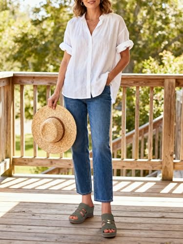 Image of SHIBEVER Wedge Sandals for Women Dressy: Comfortable Slip On Summer Sandal