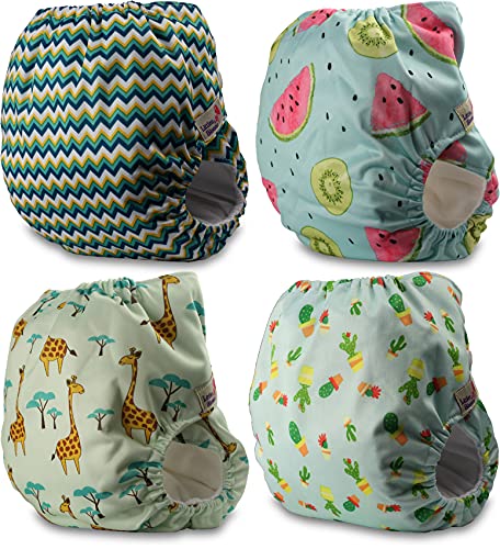 Littles and Bloomz FLP2-0401 Windel, wiederverwendbar, Standard-Popper, 4 Windeln