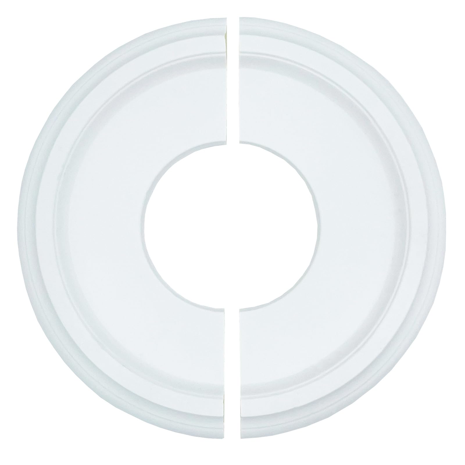 Wikmily1 Pack Split Ceiling Medallion Molded PU Ceiling Medallion for Light Fixtures and Ceiling Fans, Smooth Finish Ceiling Medallion 10"OD x 4"ID -White