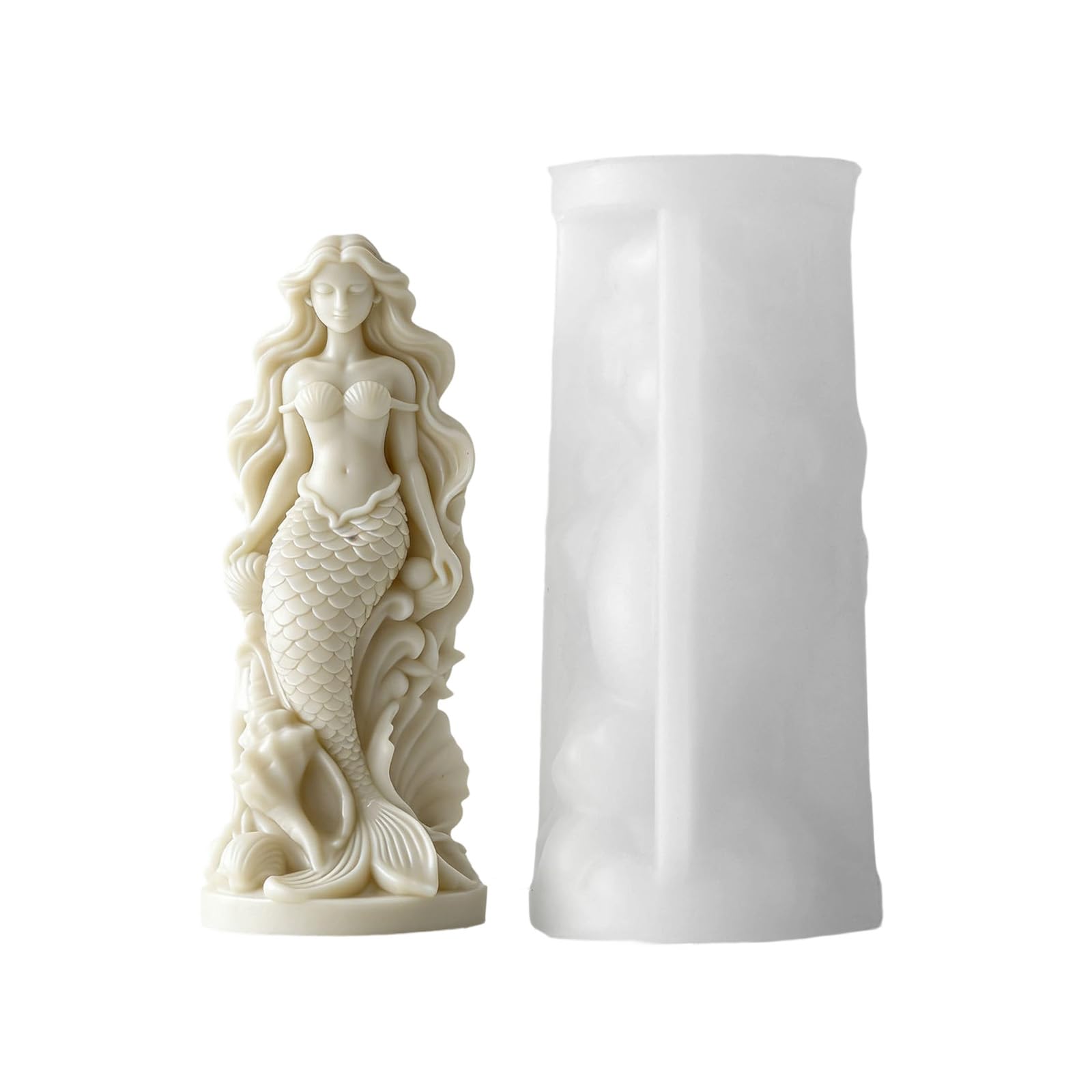LUCKGONI Flexible Silicone Mermaids Candle Mould For Handmade Aromatherapys Candle And Soap Making