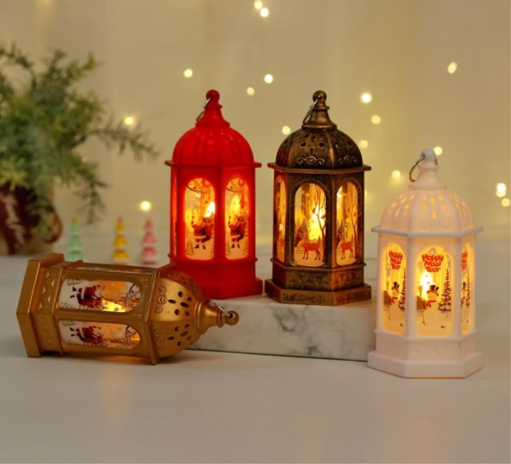 Linterna De Navidad Faroles Decorativos de Navidad Decoraciones Navideñas, Linterna Navideña, Lámpara De Candelabro, Luz Nocturna, Decoración De Muñeco De Nieve Para Anciano, Luz Nocturna Faroles de N