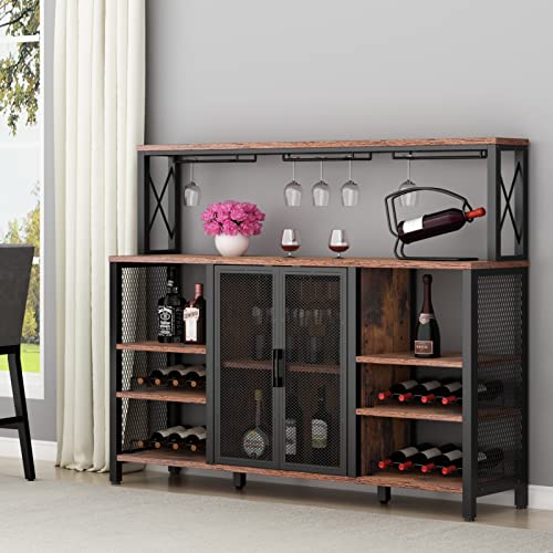 Gyfimoie-Wine-Bar-Cabinet-55-Inches-Kitchen-Sideboard-Buffet-Cabinet-with-Wine-Rack-Storage-Industry-Coffee-Bar-Cabinet-with-Wine-Rack-and-Glass-Holder-for-Liquor-and-Glasses-Rustic