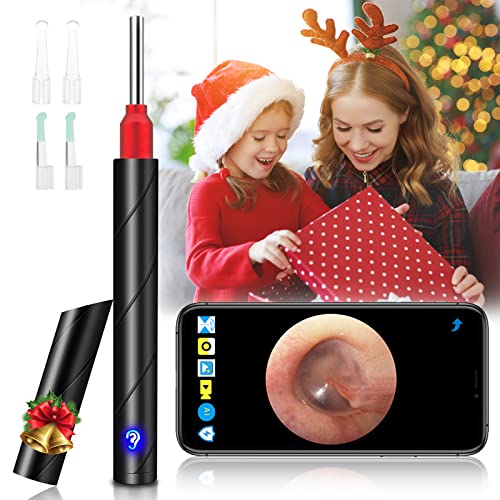 Ear Wax Removal Endoscope,Urbesty Earwax Removal Camera with 6 LED Lights,Wireless WiFi 1080P HD Ear Endoscope Otoscope Ear Wax Removal Kit with Ear Spoons,Ear Cleaning Camera for Adults Kids Pets