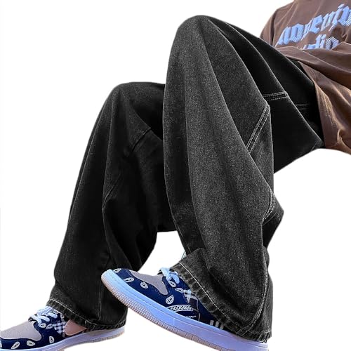 Nutriangee Men's Loose Fit Baggy Jeans Casual Streetwear Wide Leg Hip Hop Oversized Denim Pants4