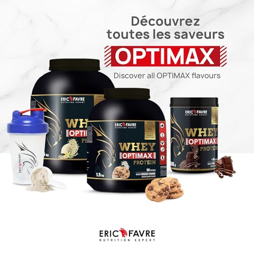 WHEY OPTIMAX PROTEIN +74% Protéines Bi-sources: WPC + Protéine Brevetée, 17g BCAA, 11g Glutamine, Peu Sucrée et Onctueuse |Idéal pour la Prise de Masse Musculaire| Vanille 500g - Eric Favre – Image 5