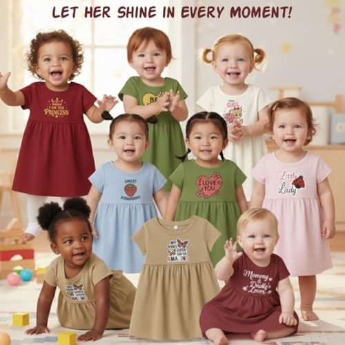 Image of 6 Month to 6 Years - Kids Knitted Cotton Frock for Girls (1-6 Years) | Soft & Stylish Printed Dress | Pack of 3 Combo (Any 3 Colors)
