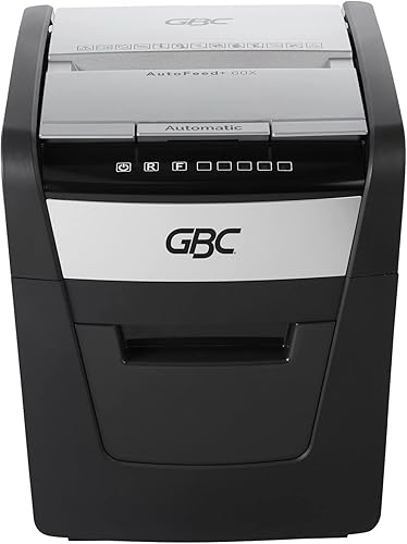 GBC Trituradora de papel, alimentación automática +, capacidad de 60 hojas, corte súper cruzado, trituradora casera, 60X (WSM1757601)