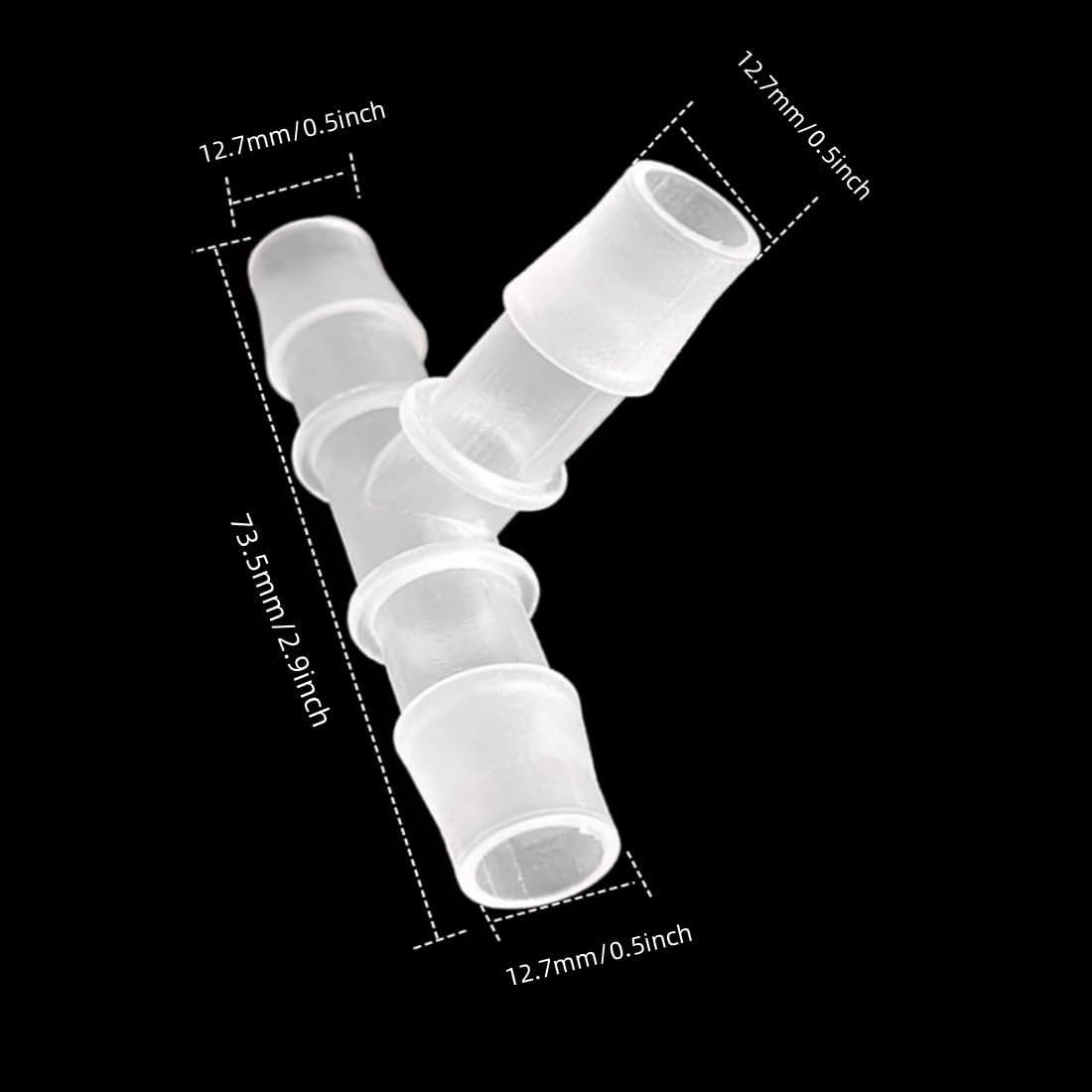 Plastic 1/2" ID Hose Barb Fittings, Equal Barbed Tee Pipe Connectors 3 Way Joint Splicer Mender Union Adapter for Boat Aquarium, 6Pcs