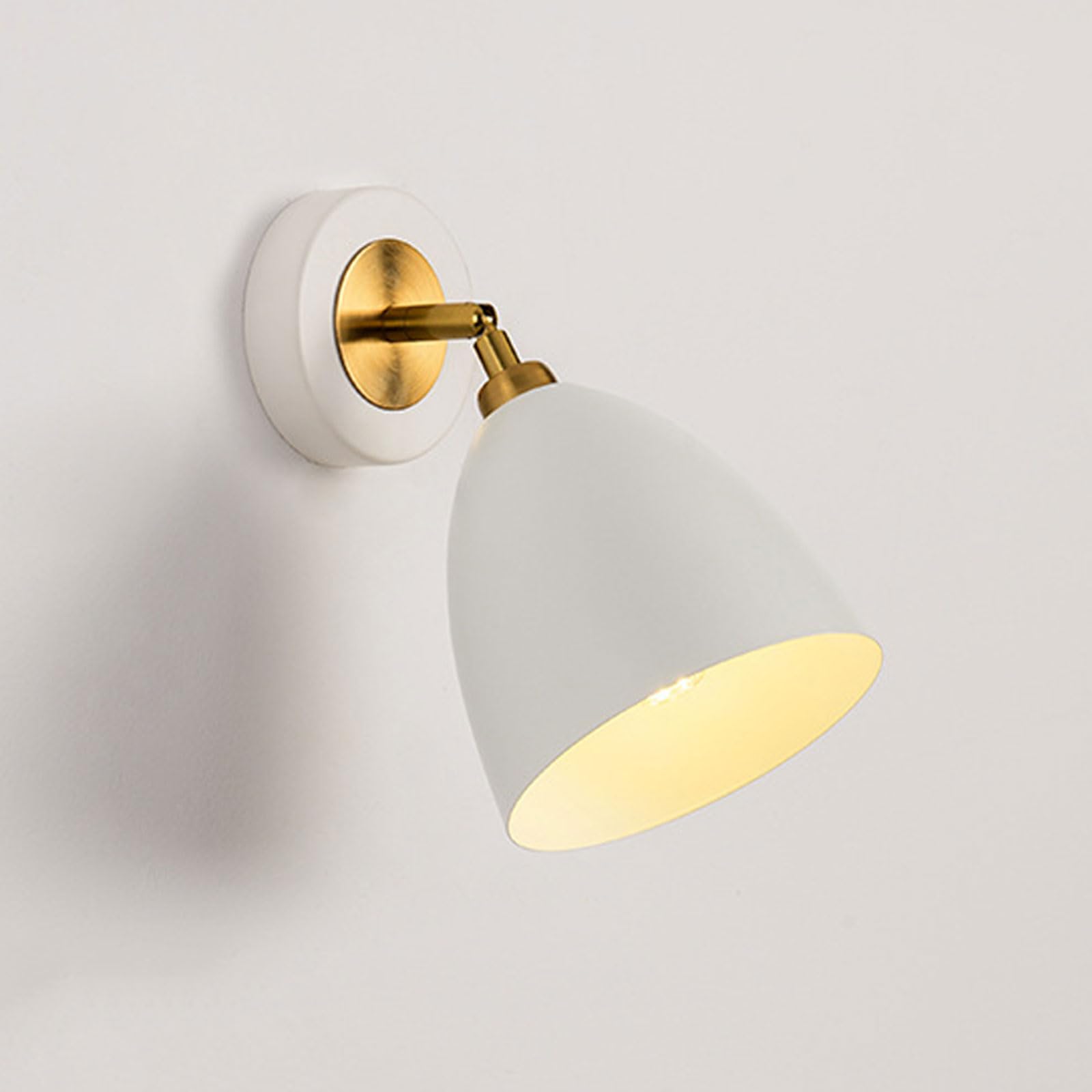 AWEITG Nordic Adjustable Metal Wall Lamp - E26/E27 Indoor Sconce for Bedroom, Living Room, Hallway, and More(White-2)