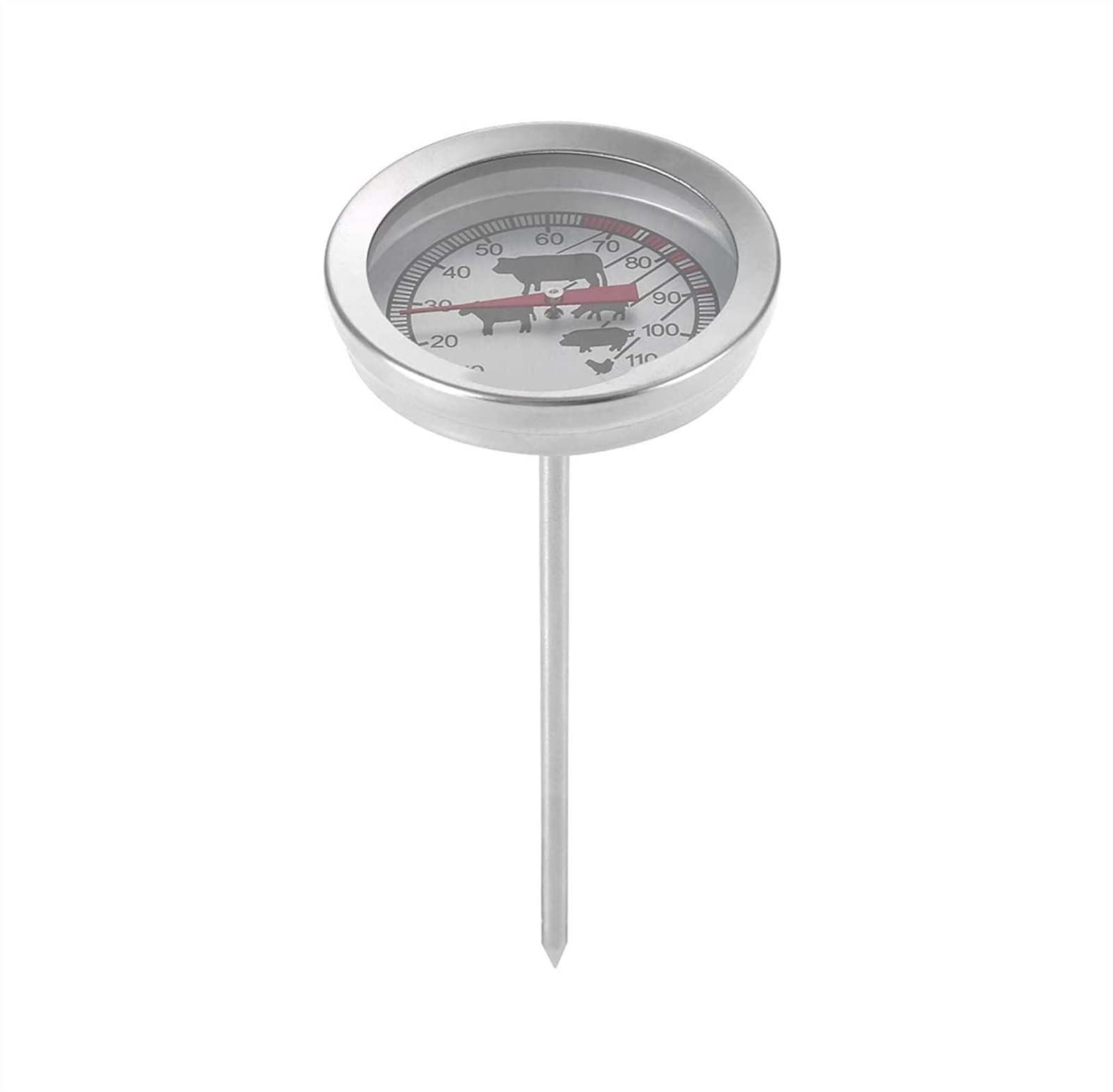 Termómetro de Cocina de Acero Inoxidable, Parrilla de Comida para Carne, termómetro de Cocina para Barbacoa, para bistec, Pescado, Carne a la Barbacoa, Leche.