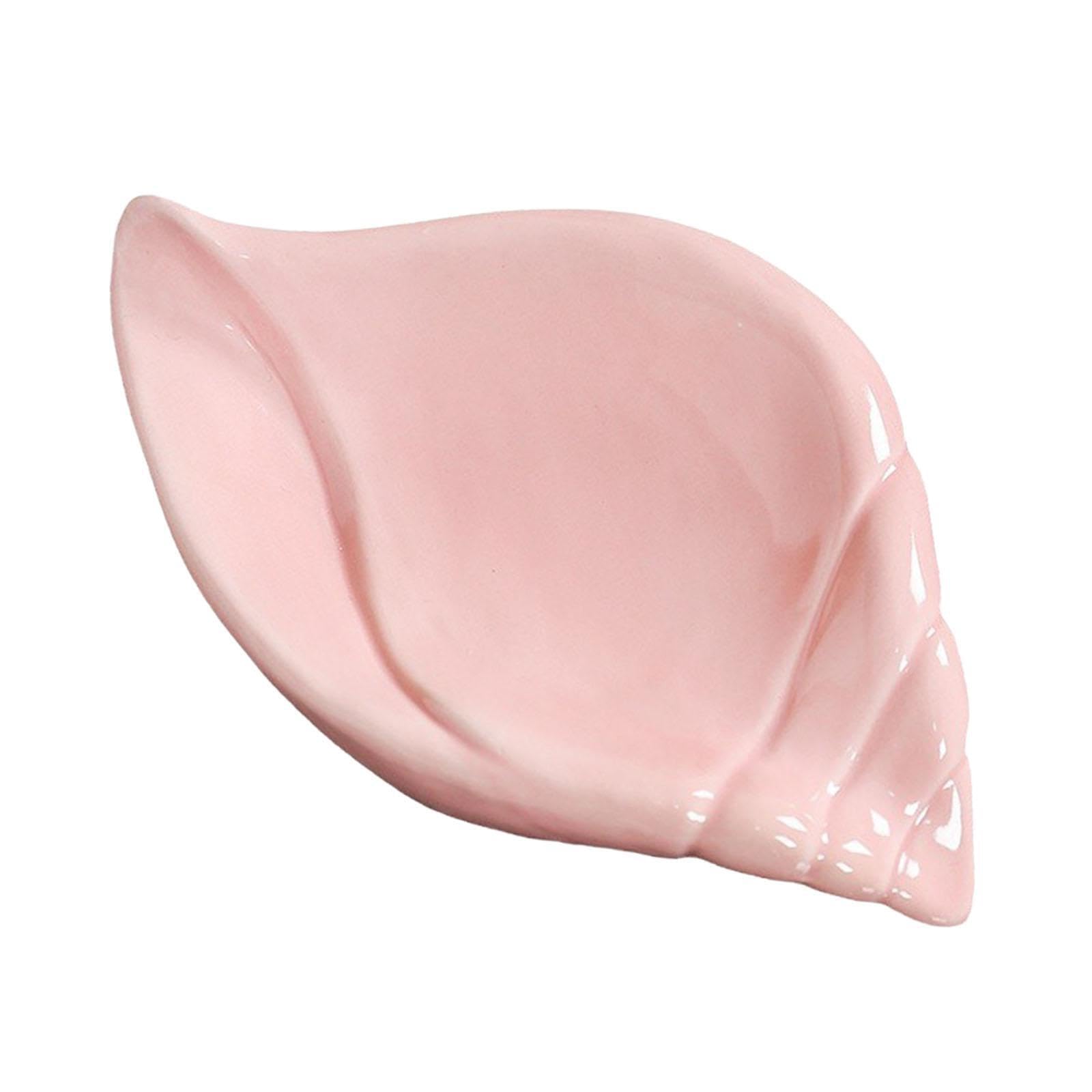 YIXANNX Modern Sponge Cosmetics Dresser Tray Shelf Unique Container Storage Organizer Attractive Hotel Bath Accessories Soap Saver Box Storage Display Rack, Whelk Pink