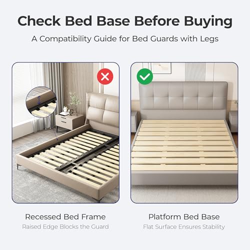 NIMOOD C3 PRO Aufstehhilfe Bett mit Verlängerungsbein für bessere Stabilität, Haltegriffe für Senioren, Höhenverstellbarer Haltegriff Bett Einstiegshilfe, LED-Sensorlicht zur Vermeidung von Stürzen