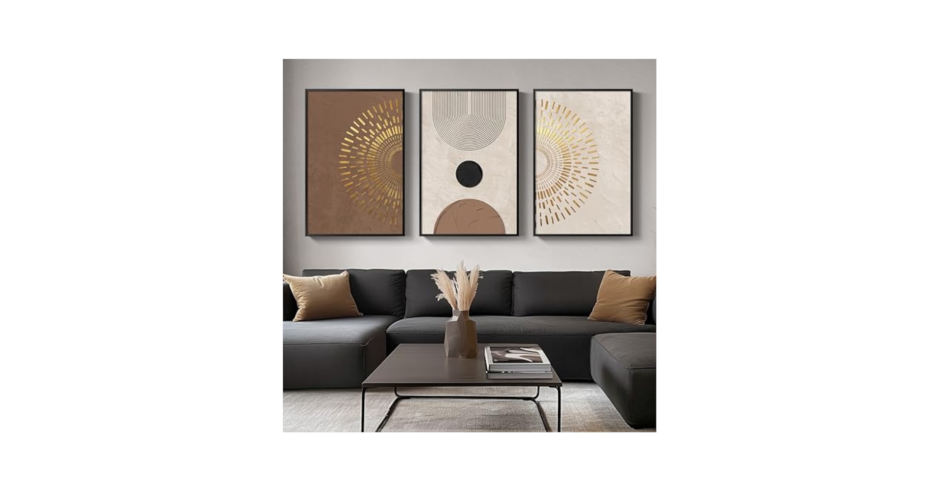 Amazon.com: Large Framed Boho Neutral Abstract Wall Art for