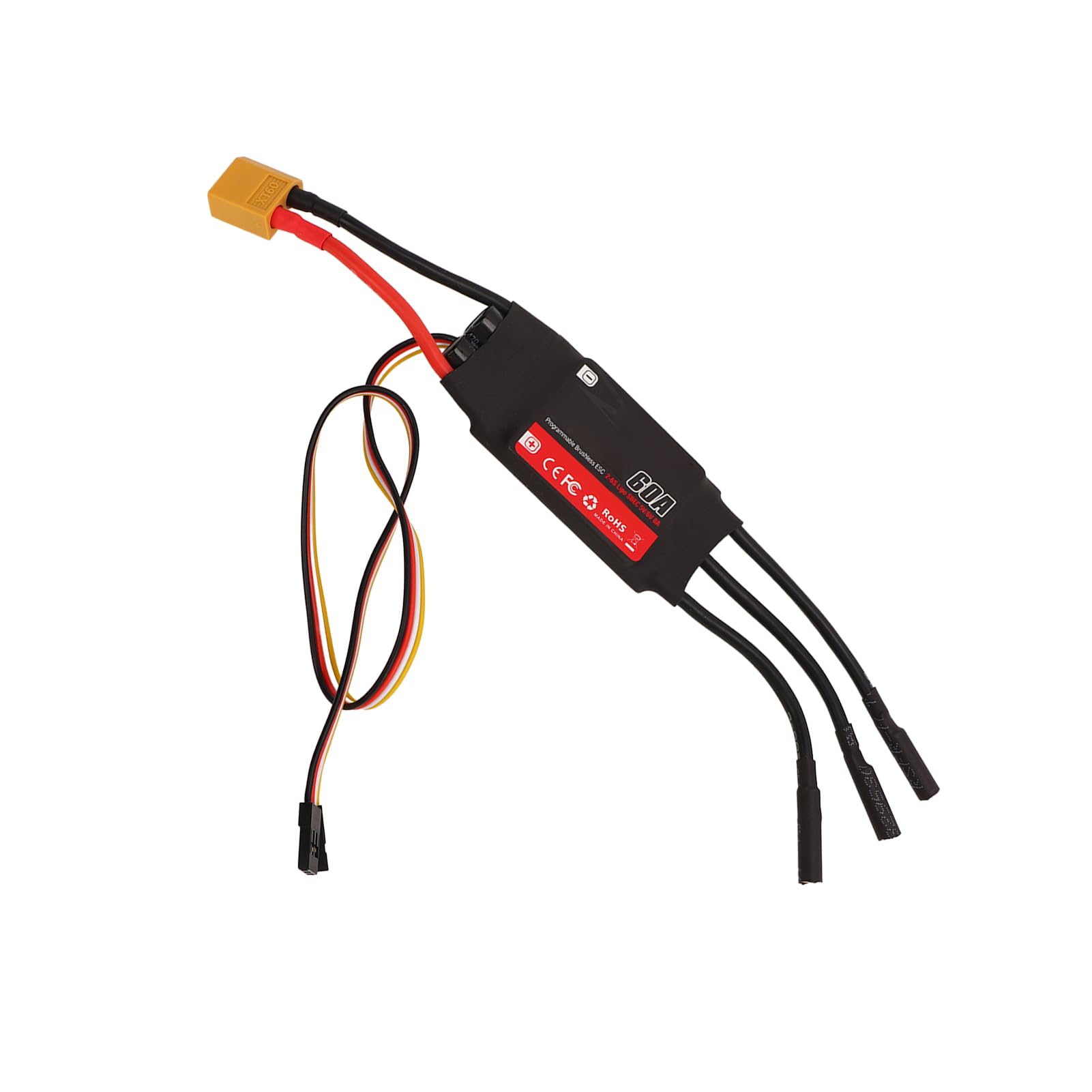 Generic 32-bitowy Procesor Bezszczotkowy ESC 60A RC Wysokowydajny Elektryczny Regulator Prędkości dla Dronów ze Stałopłatami, z szybką reakcją na Sterowanie przepustnicą i Odzyskiwaniem Energii