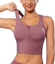 GLAMORAS Women Polyester Spandex High Impact Front Zip Sports Bra Longline Fitness Criss Cross Back Crop Tops for Gym, Yoga & Workout - Size: M-2XL