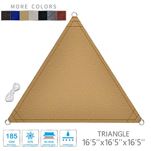 LOVE STORY 16'5'' x 16'5'' x 16'5'' Triangle Straight Sides Sand Sun Shade