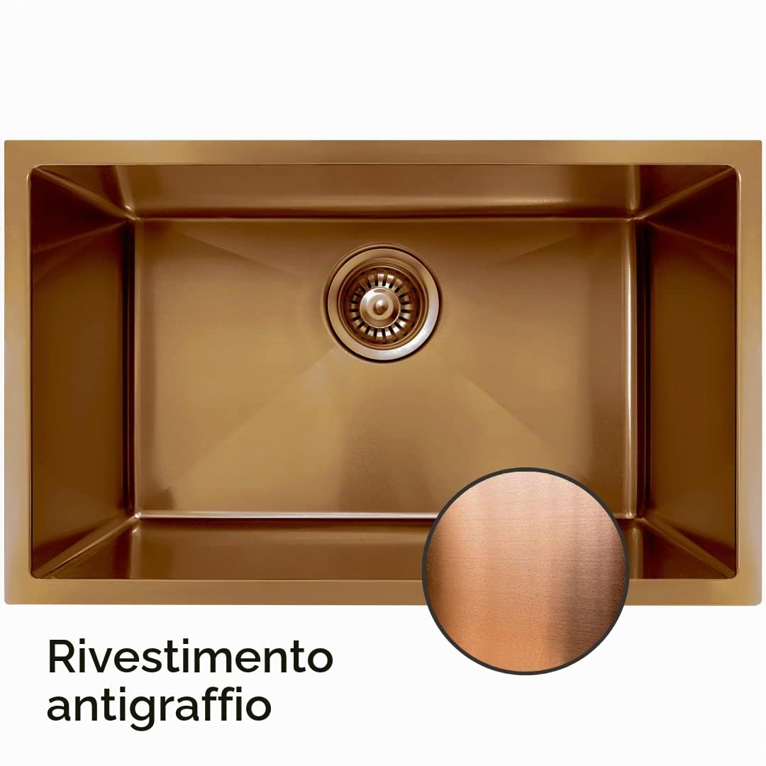 Essebagno Luisa lavello a vasca singola 76x45 rame