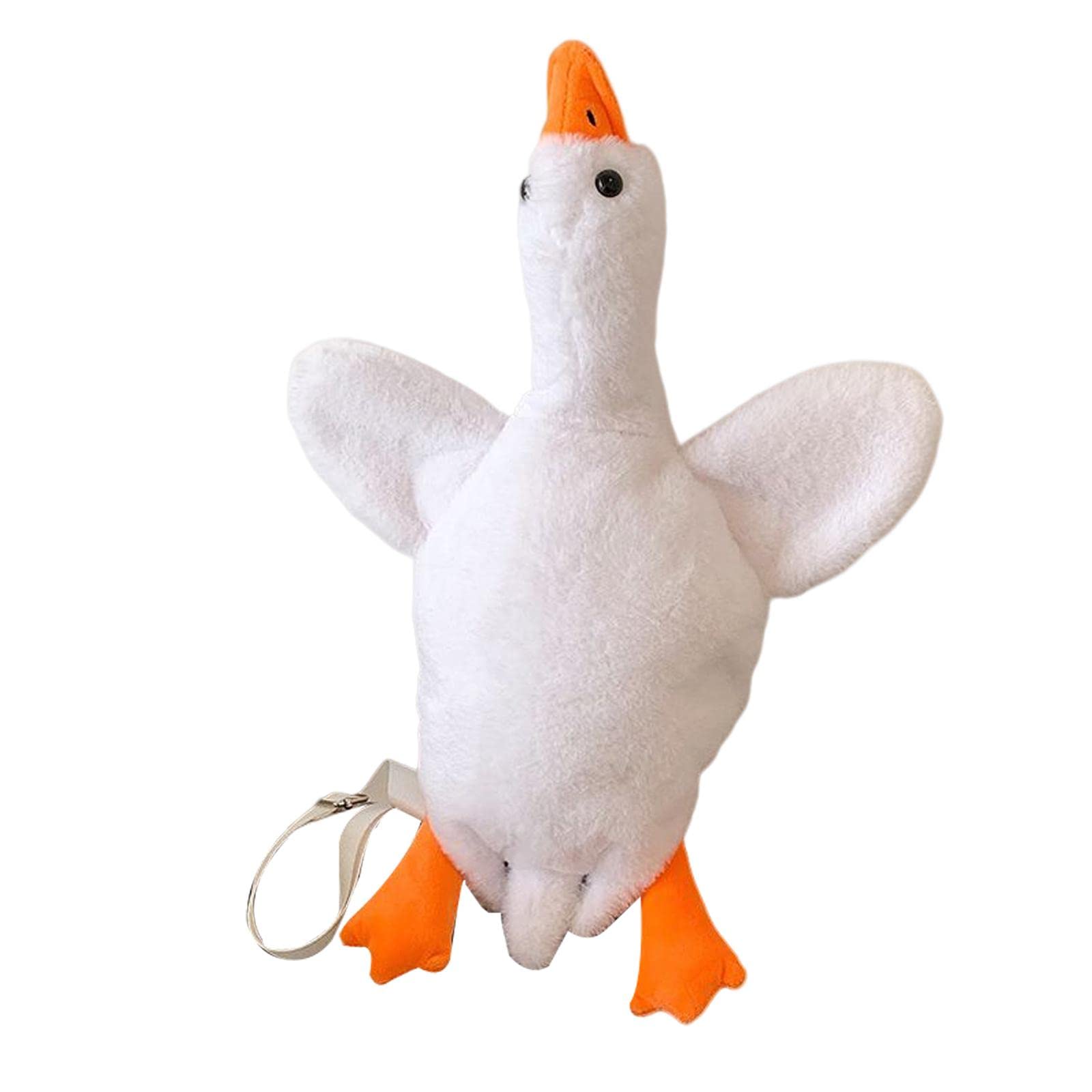 Cartoon Duck Shoulder Bag Soft Fleece Messenger Bags Shoulder Handbag Tote White-image-2