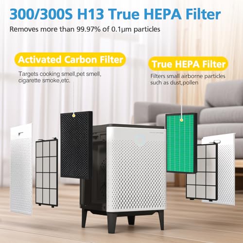 Image of 2Pack 300 /300S Replacement Filter for Coway Airmega Max2 Air Purifier 300 /300S, True HEPA Filter & Activated Carbon 2-in-1 Filter, # AP-1515-FP