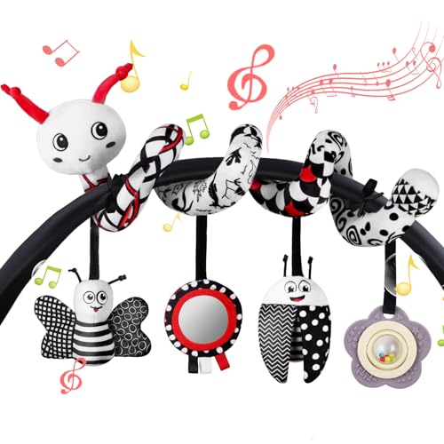Vicloon Jouet de Poussette de Bébé, Spirale d'activité Bébé, Jouets Suspendus, Jouets D'activités de Voyage, Jouets en Peluche pour Cadeaux Naissance...